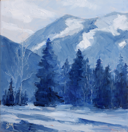 Blue Mood 6x6 $225 at Hunter Wolff Gallery